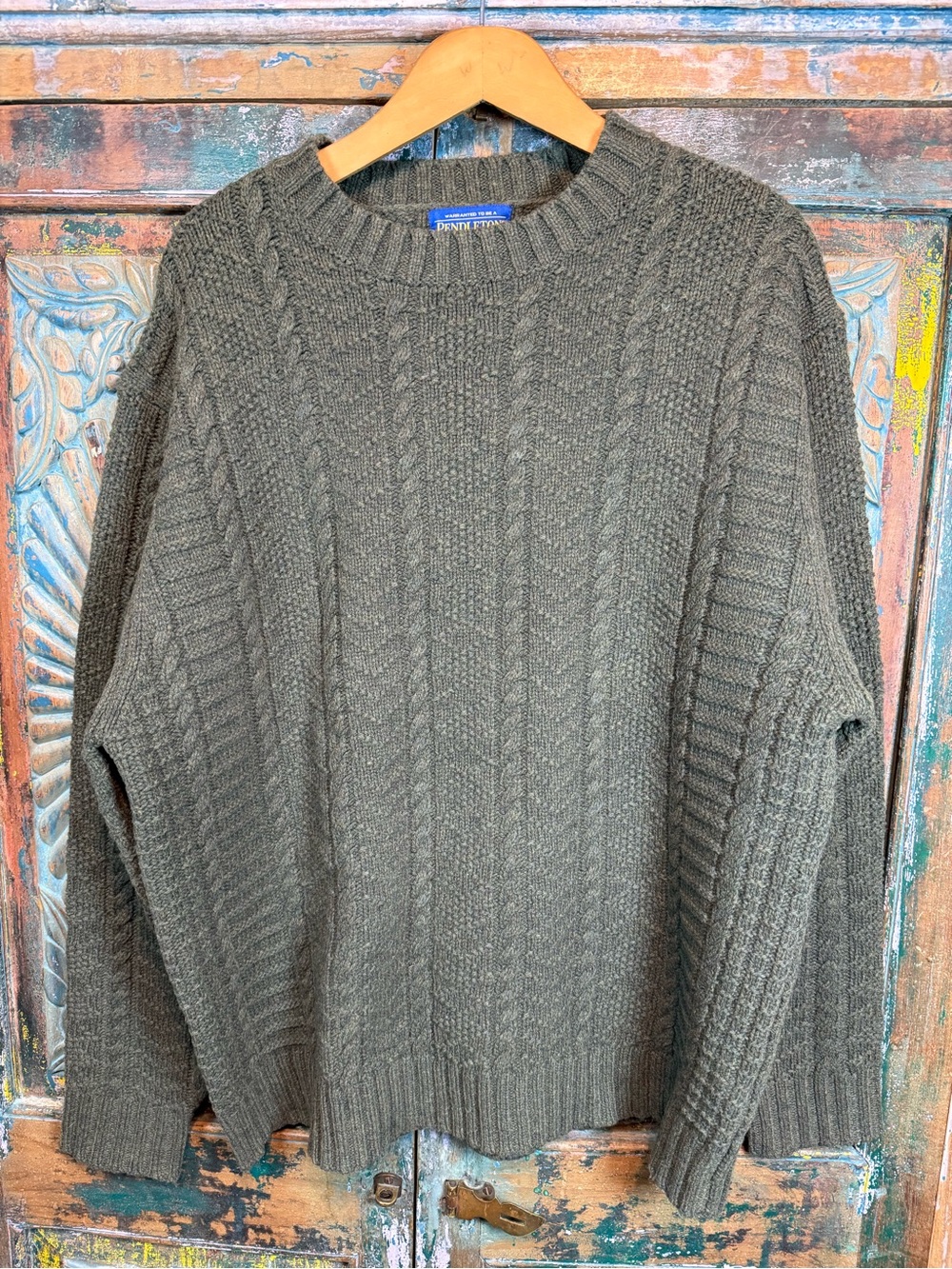 Pendleton Wool sweater crew neck cable knit